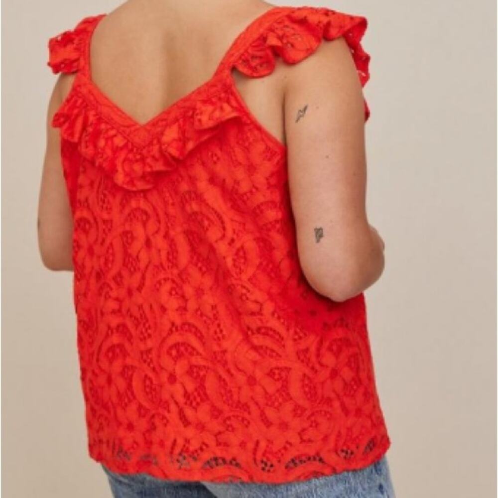 Torrid ORANGE COTTON LACE RUFFLE CAMI - Picture 3 of 9